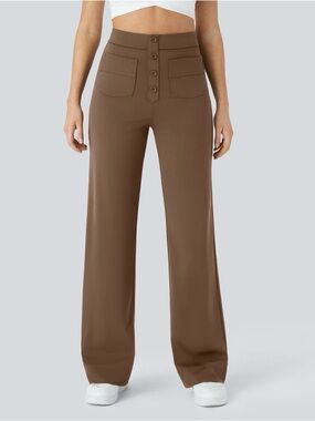 Halara DayStretch High Waisted Pockets Straight Leg Casual Pants